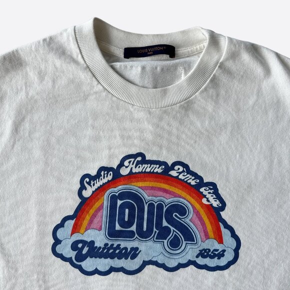 Louis Vuitton White Rainbow Logo T-Shirt - Picture 3 of 9